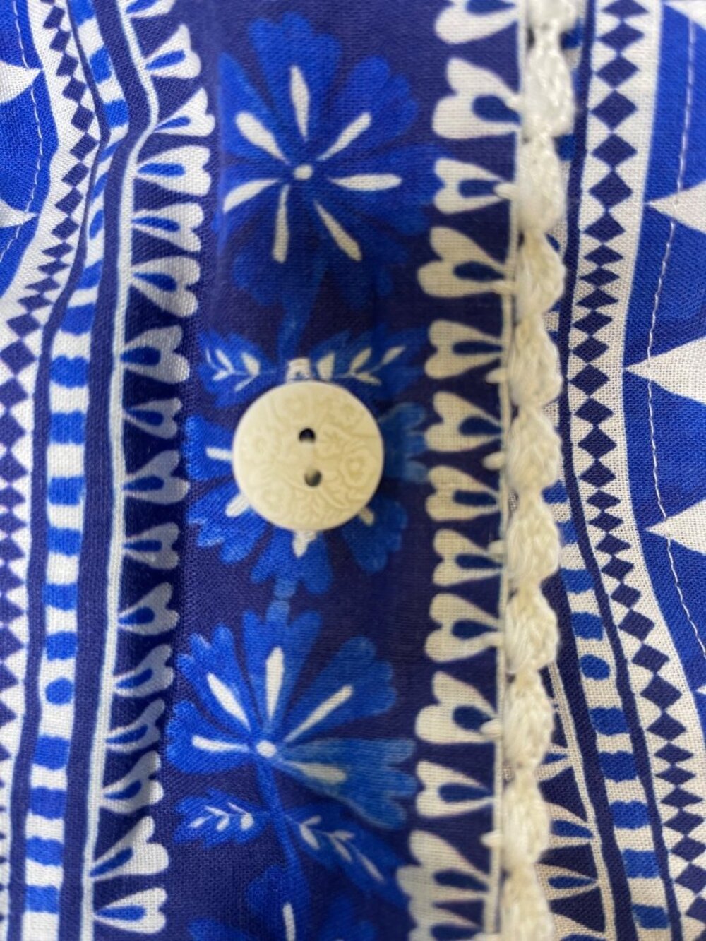 Farm Rio Flora Tapestry Off-White & Blue Maxi Dress SZ L Coastal Chic NWT - Picture 7 of 15